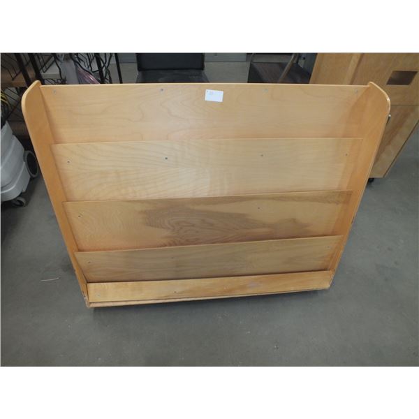 Wooden Pamphlet Holder On Wheels