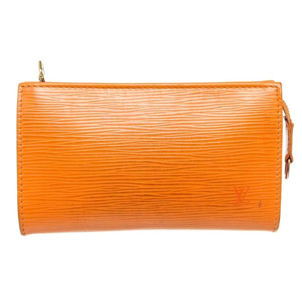 Louis Vuitton Orange Epi Leather Pouch Wallet