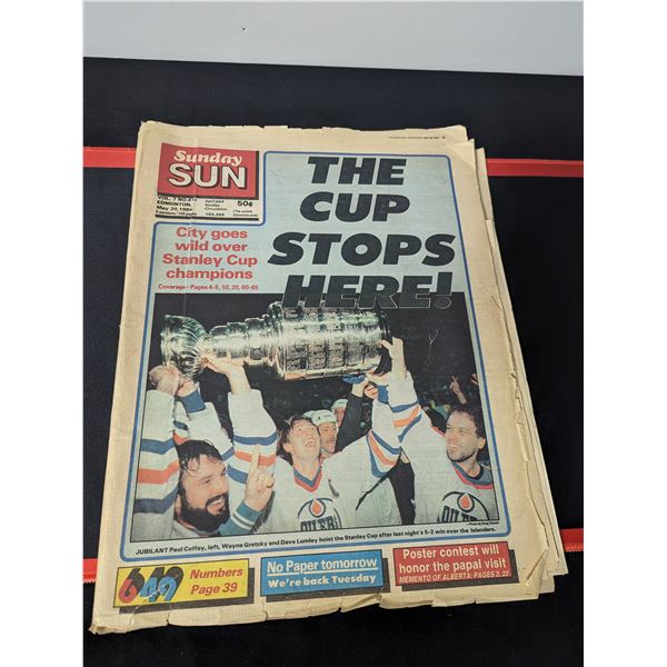 Edmonton Sun 1984 Oilers Cup Newpaper