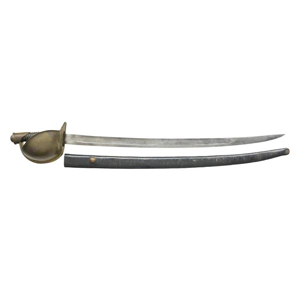 US M1860 NAVAL CUTLASS WITH SCABBARD.