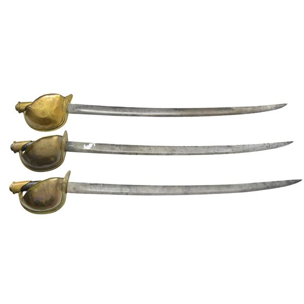 3 US M1860 NAVAL CUTLASSES.
