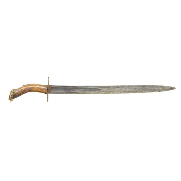 CIVIL WAR ERA SIDE KNIFE MADE FROM SWORD BLADE.
