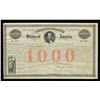 Image 1 : CONFEDERATE SERIES 1861 $1,000 BOND ISSUED IN
