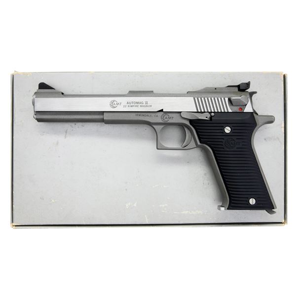 AMT AUTOMAG II SEMI AUTO PISTOL.