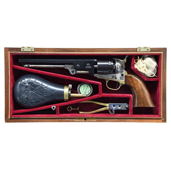 CASED NAVY ARMS 1851 NAVY PERUCSSION REVOLVER.
