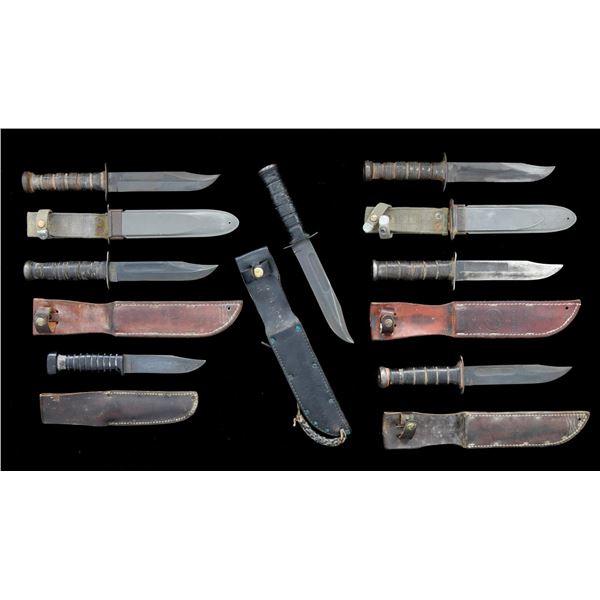 7 US MILITARY FIGHTING KNIVES.