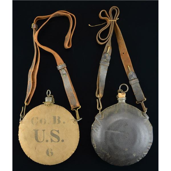 2 US SPANISH-AMERICAN WAR ERA CANTEENS.