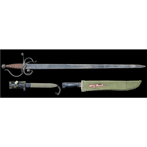 CETME BAYONET, BISBY MACHETE & SPANISH SWORD.