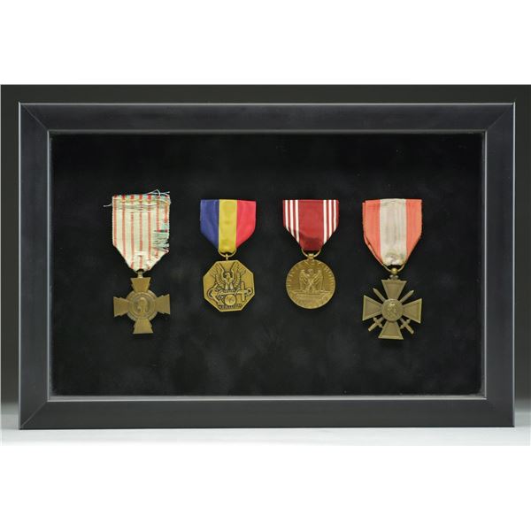 2 FRENCH & 2 US MEDALS IN CASE.