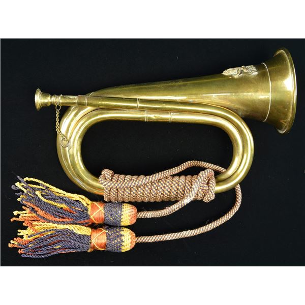 UNMARKED BUGLE WITH "THE KING'S OWN" INSIGNIA.