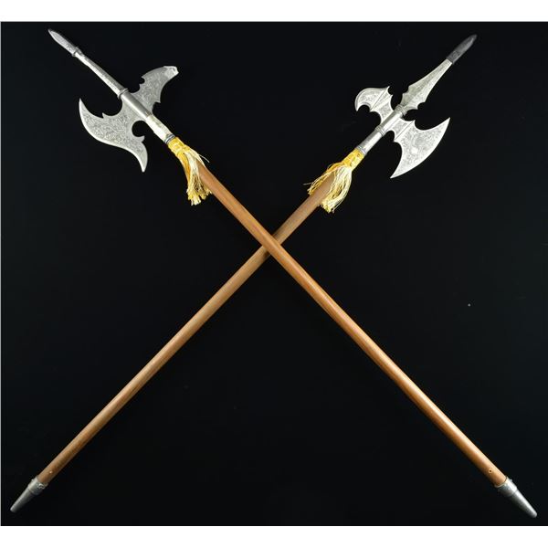2 SPANISH REPRODUCTION 16TH CENTURY HALBERDS.