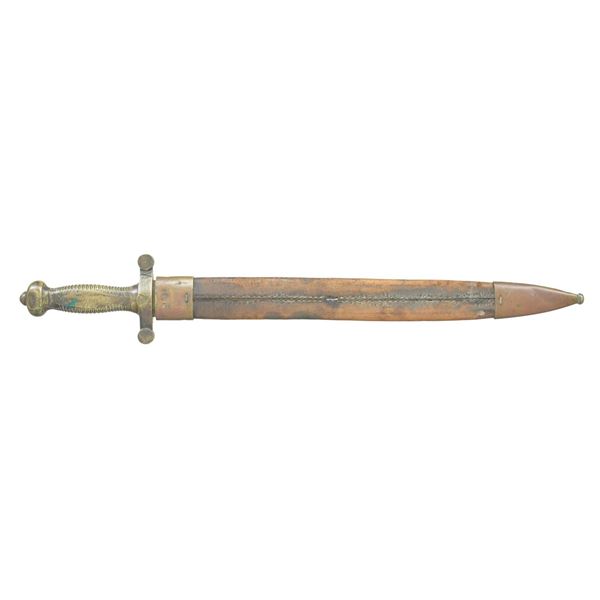 EUROPEAN ARTILLERY SHORT SWORD WITH SCABBARD.