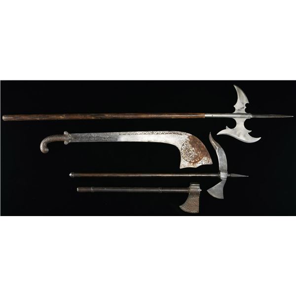 INDO-PERSIAN WEAPONS & A REPRODUCTION HALBERD.