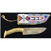 Image 1 : FINE SMALL PLAINS INDIAN BEADED KNIFE SHEATH AND