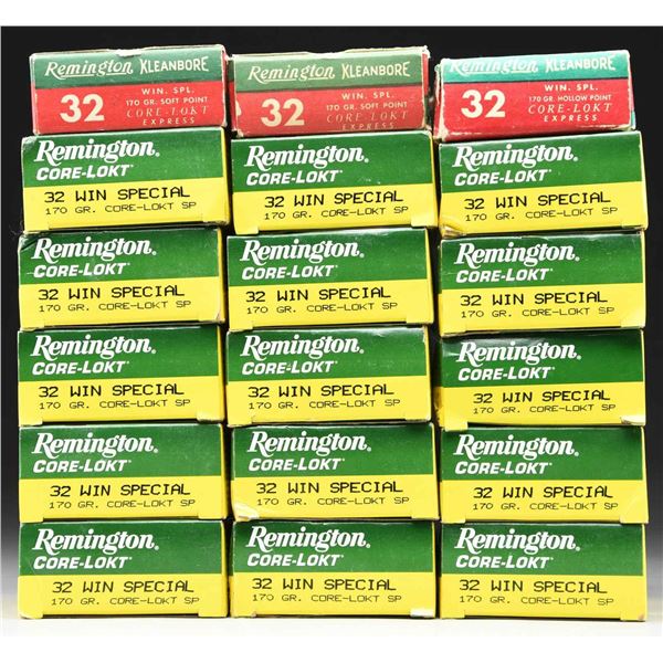 360 RDS. (18 BOXES) REMINGTON 32 WIN SPECIAL AMMO.