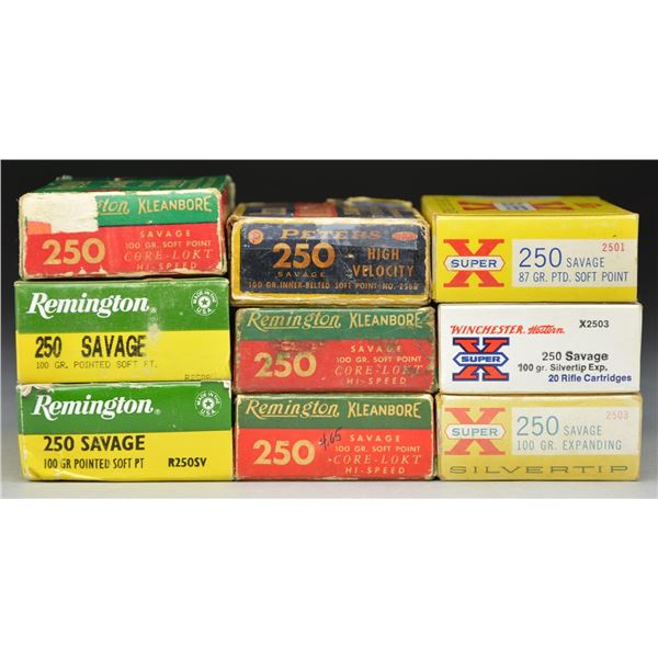 9 BOXES OF 250 SAVAGE AMMO