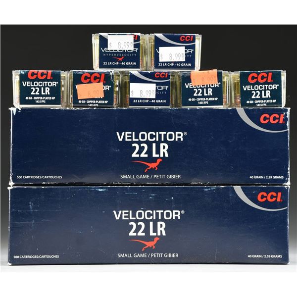 1,350 RDS. (27 BOXES) CCI VELOCITOR 22 LR 40 GR.