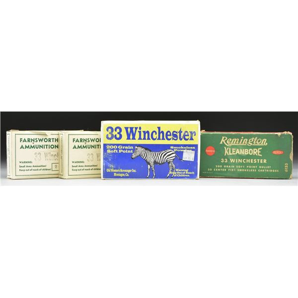 80 RDS. (4 BOXES) OF 33 WINCHESTER AMMO.
