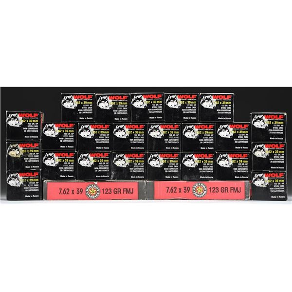 810 RDS. OF 7.62X39 STEEL CASE AMMO.