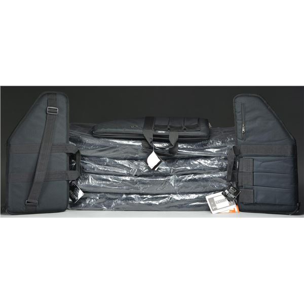 11 BLACK ZIPPERED CASES.