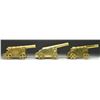 Image 2 : 3 DECORATIVE BRASS CANNONS.
