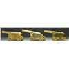 Image 3 : 3 DECORATIVE BRASS CANNONS.