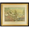 Image 1 : FRAMED ORIGINAL 1888 CHROMOLITHOGRAPH "BATTLE OF