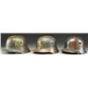 Image 2 : 3 WWI GERMAN M1916/17 CAMOUFLAGE HELMETS.