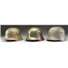Image 2 : 3 WWI GERMAN M1916/17 CAMOUFLAGE HELMETS.