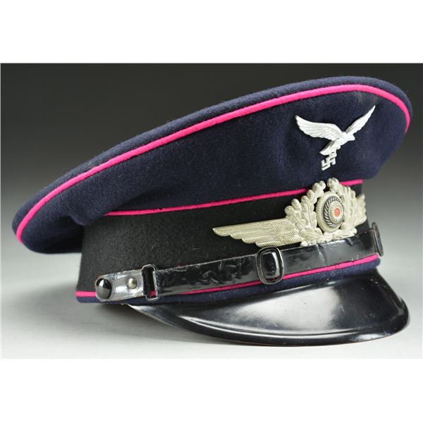 WWII GERMAN LUFTWAFFE FIRE BRIGADE NCO VISOR CAP.