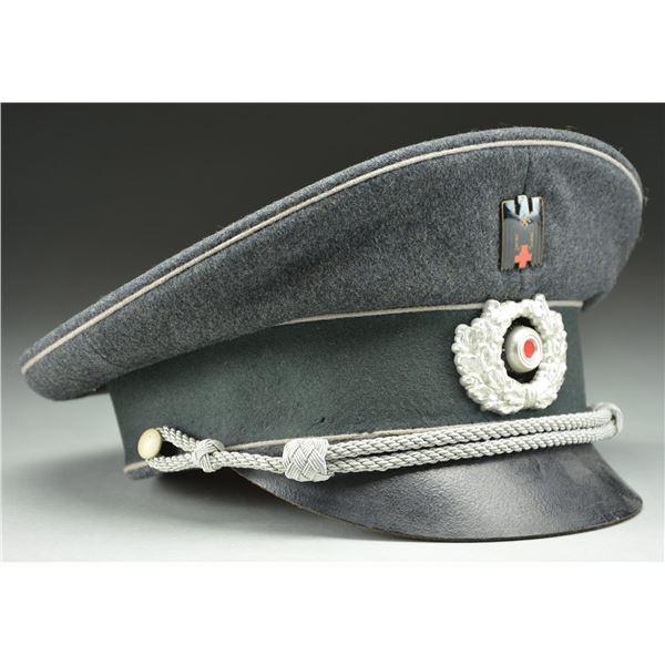WWII GERMAN RED CROSS OFFICIAL’S VISOR CAP.