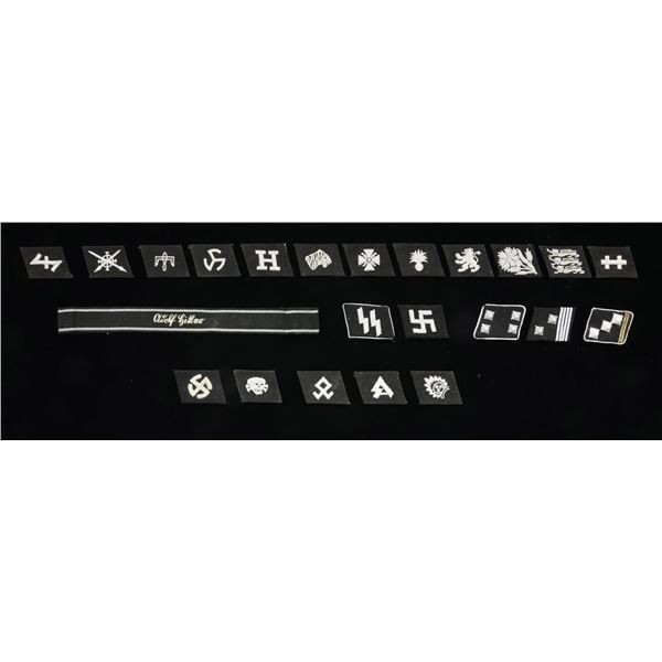 WWII GERMAN STYLE SS COLLAR TABS & A CUFF TITLE.