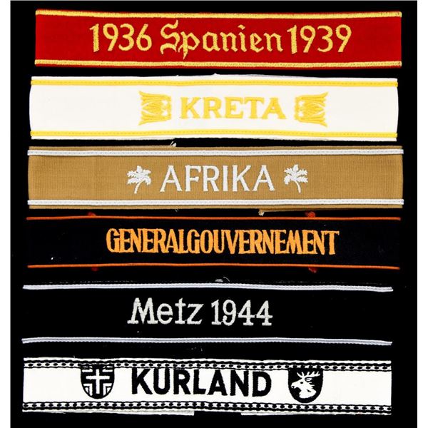 1 WWII GERMAN ORIGINAL CUFF TITLE & 5 REPRODUCTION