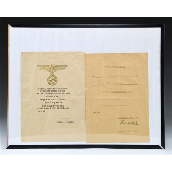WWII GERMAN AWARD DOCUMENTS & MORE.