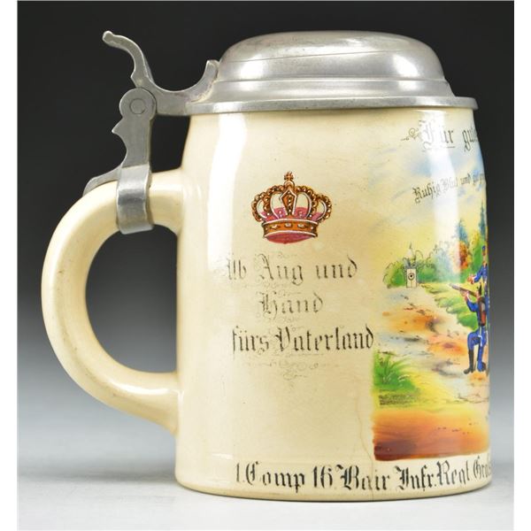 IMPERIAL GERMAN REGIMENTAL BEER MUG/STEIN FOR THE