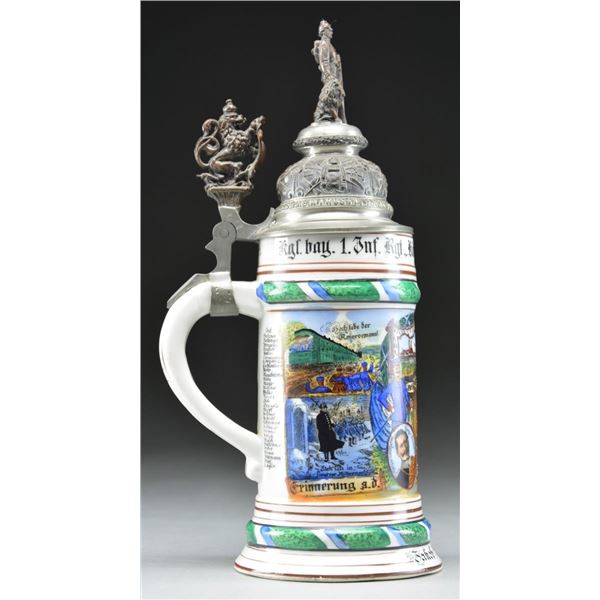 IMPERIAL GERMAN REGIMENTAL STEIN FOR THE 1ST