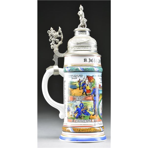 IMPERIAL GERMAN REGIMENTAL STEIN FROM THE 10TH