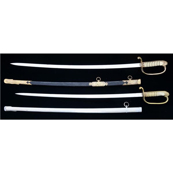 2 JAPANESE KYU-GUNTO NAVAL DRESS SWORDS.