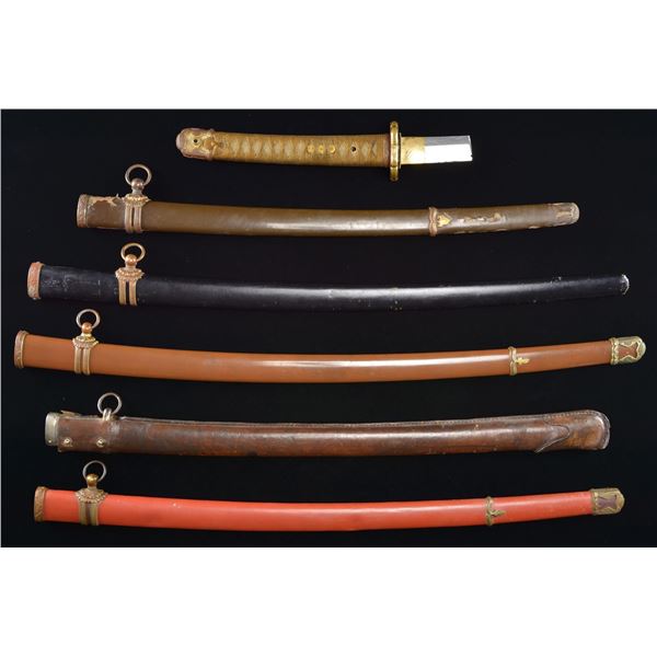 BROKEN SHIN-GUNTO SWORD & 5 SHIN-GUNTO SAYA.