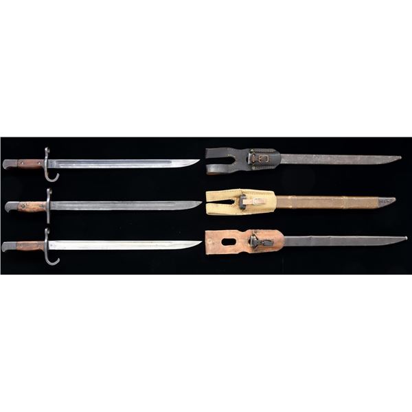 3 JAPANESE TYPE 30 BAYONETS.