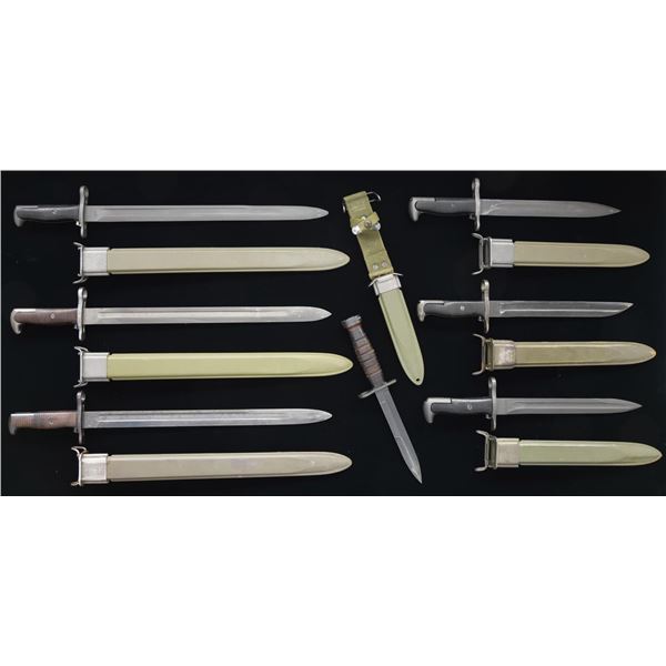 7 US WWII BAYONETS.