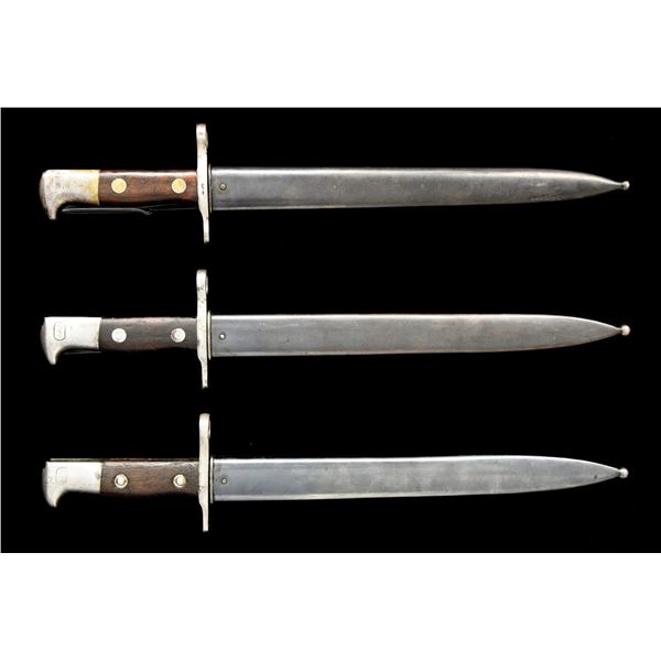 THREE U.S. KRAG BAYONETS.