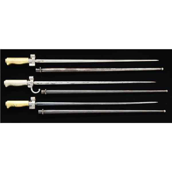 GROUP OF 3 FRENCH WW I LEBEL BAYONETS.