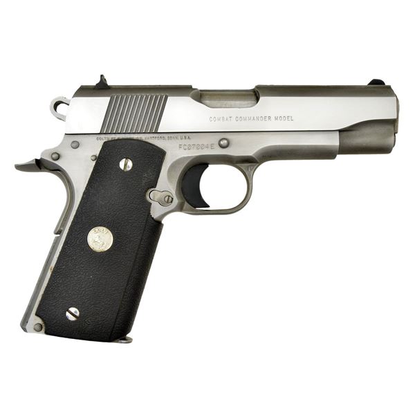 COLT STAINLESS COMBAT COMMANDER SEMI-AUTO PISTOL.
