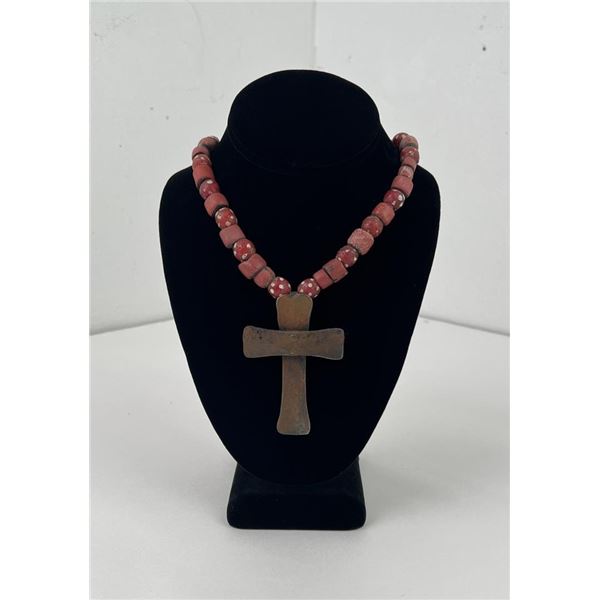 Native american beaded cross necklace Clearance