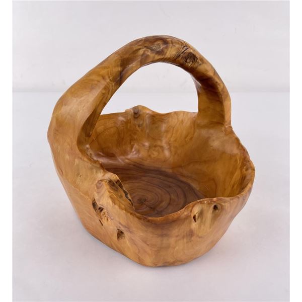 Hand Carved Teak Burl Basket