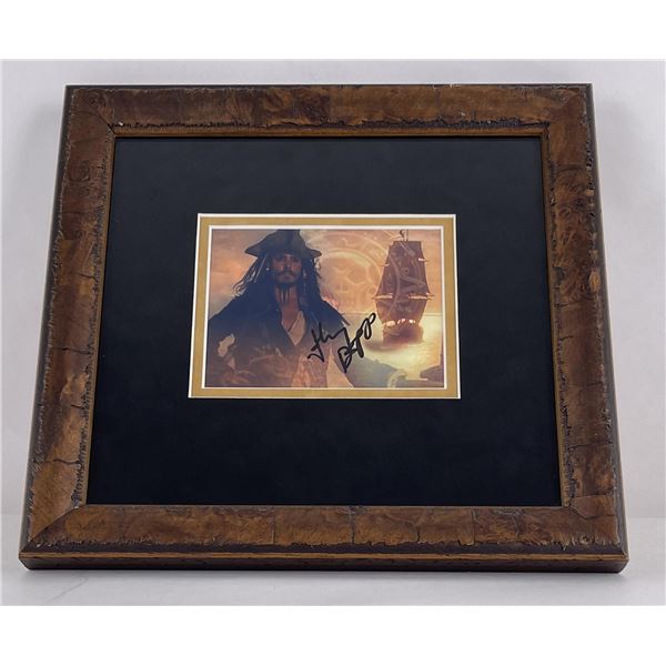 Johnny Depp Signed Pirates of the Caribbean Print