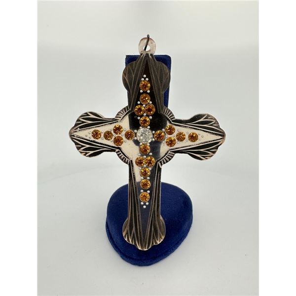 Art Deco Celluloid Cross Pendant