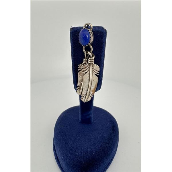 Navajo Sterling Silver Lapis Necklace Pendant