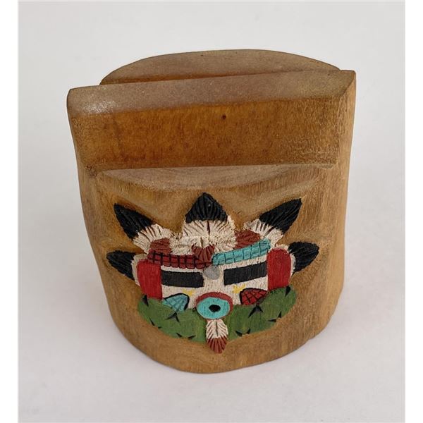 Hopi Indian Kachina Wood Card Stand